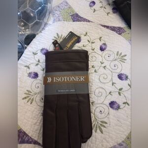 Isotoner Brown Gloves Classic Comfort